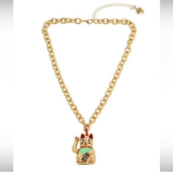 Betsey johnson - LUCKING OUT LUCKY CAT PENDANT NECKLACE RED NWT - Picture 3 of 10